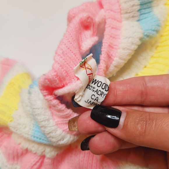 Vintage Baby Girl Sweater Cottagecore 80s 90s Gift Pastel Feminine 1980s 80s - Picture 3 of 10